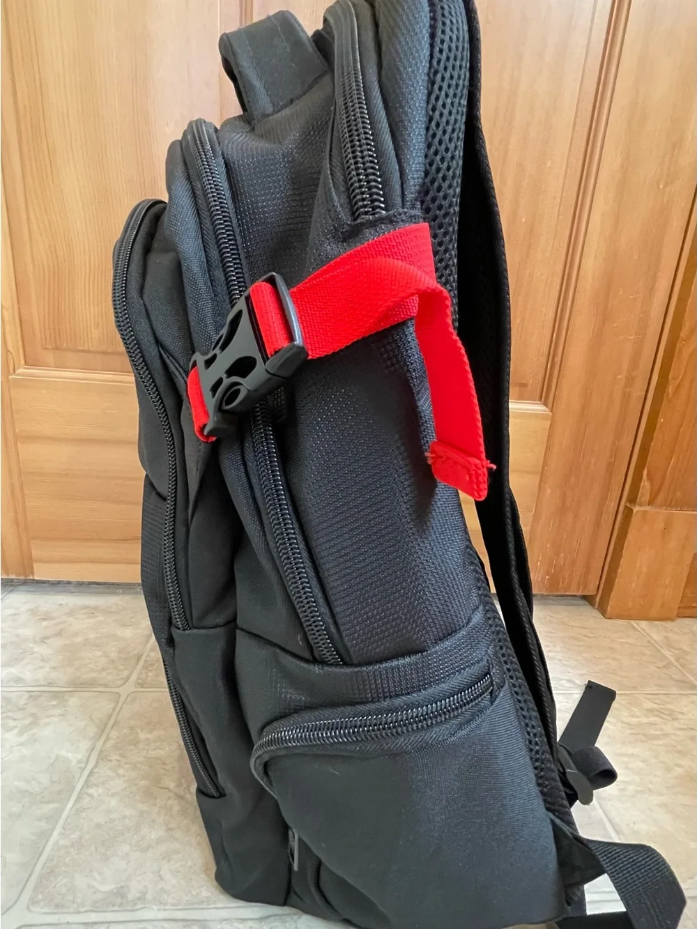 Black & Red Men's Backpack - Tech Organizer